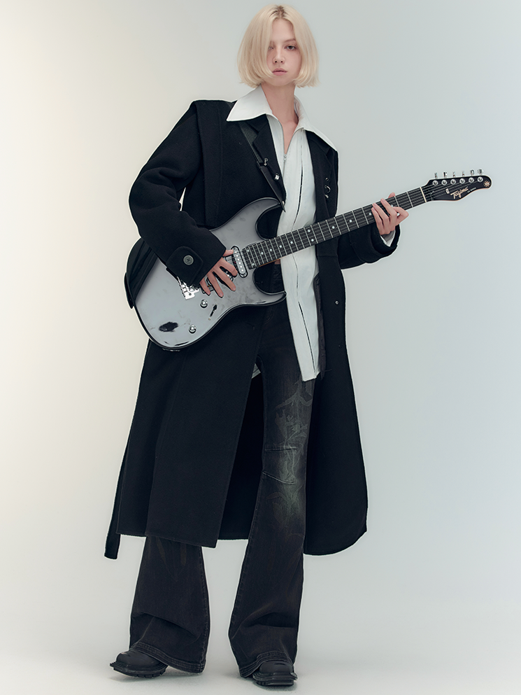 하이엔드 울 니치 버튼 쿨 롱 코트