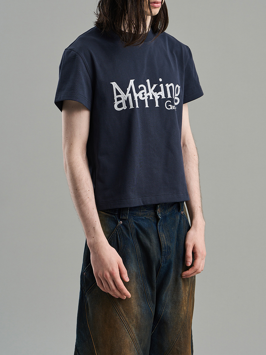 Chic Contrast Casual Print-T-Shirt