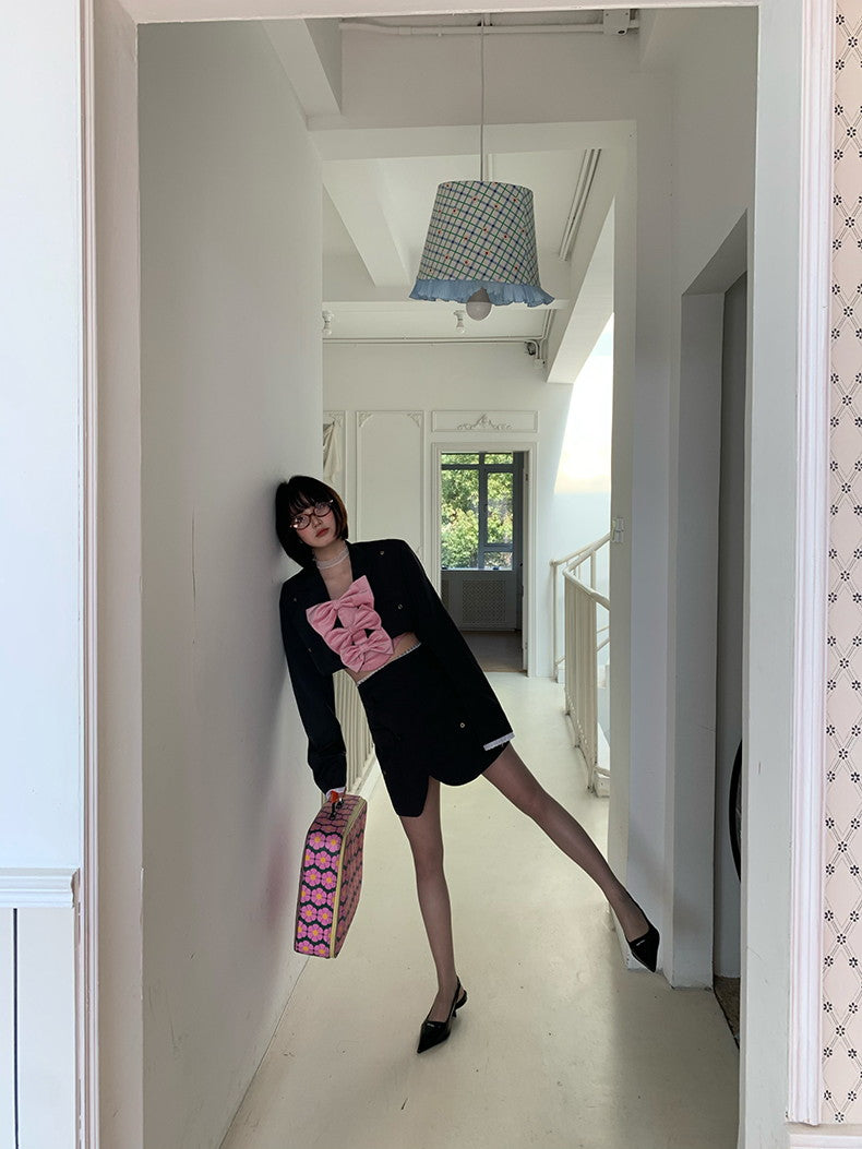 Simple Modern Plain Short-Jacket&Minis-Kirt