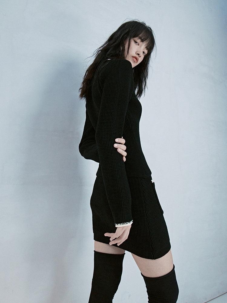 Veste et jupe à double zip chic