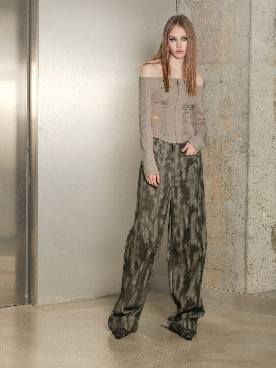 Off-Shouder-Seitenschnitte Nichi Enge Reißverschlüsse