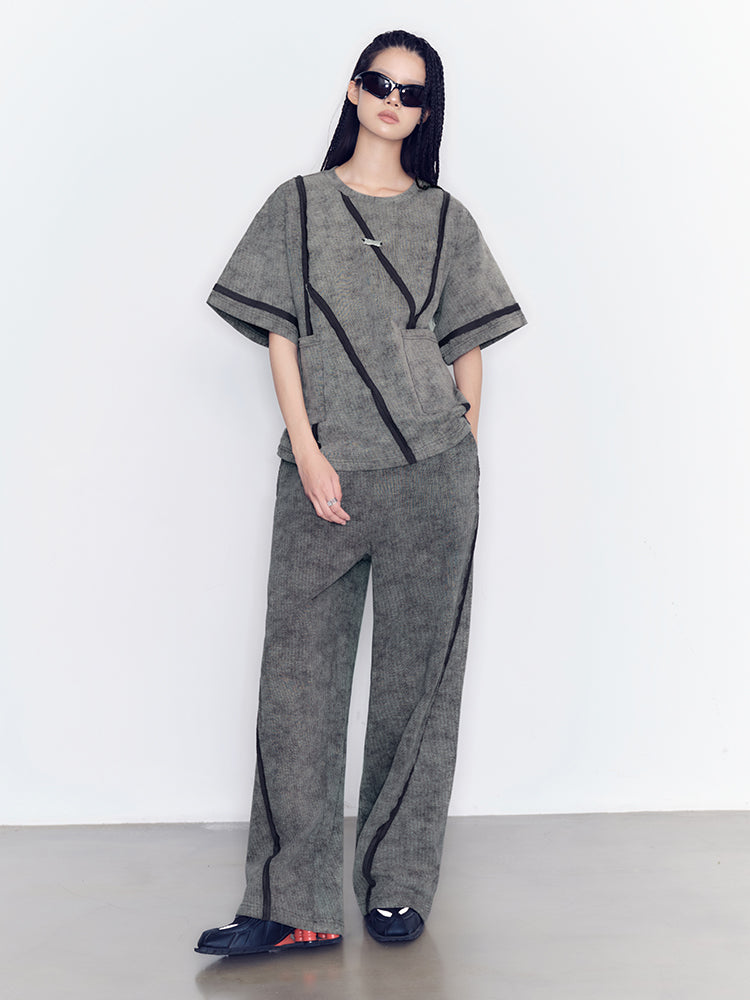 Chic Stitch Retro Tt-Shirt&Long-Skirt&Pants