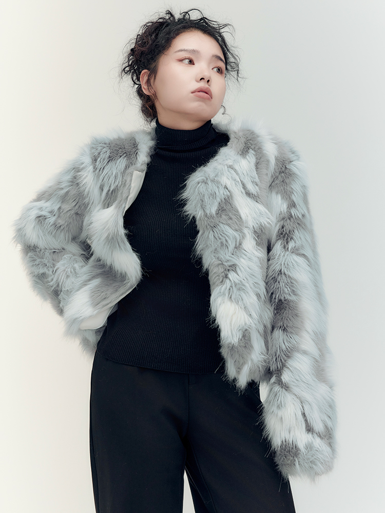 Faux fur coat no clearance collar