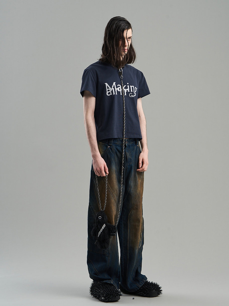 Chic Contrast Casual Print-T-Shirt