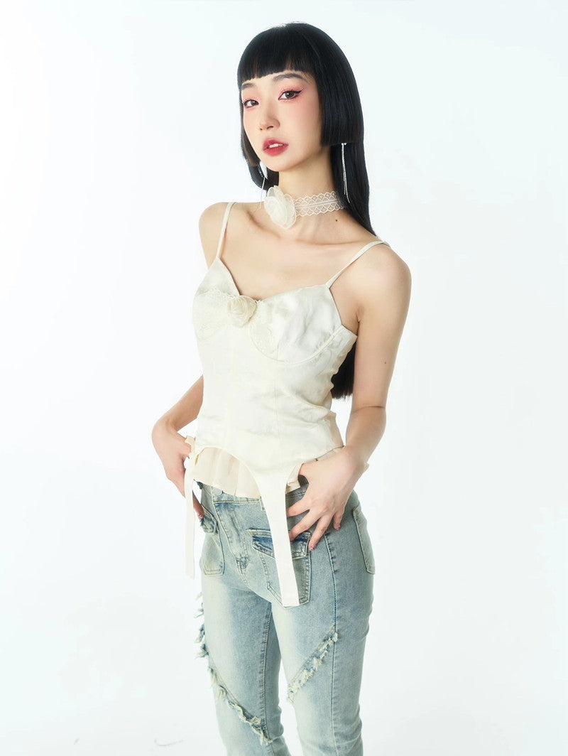 Sexy Spitze Rosenblume Iiner Camisole Bustier