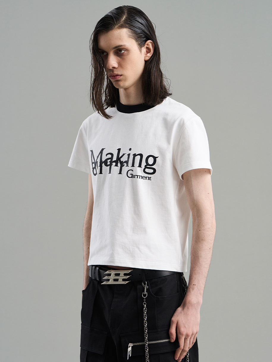 Chic Contrast Casual Print-T-Shirt