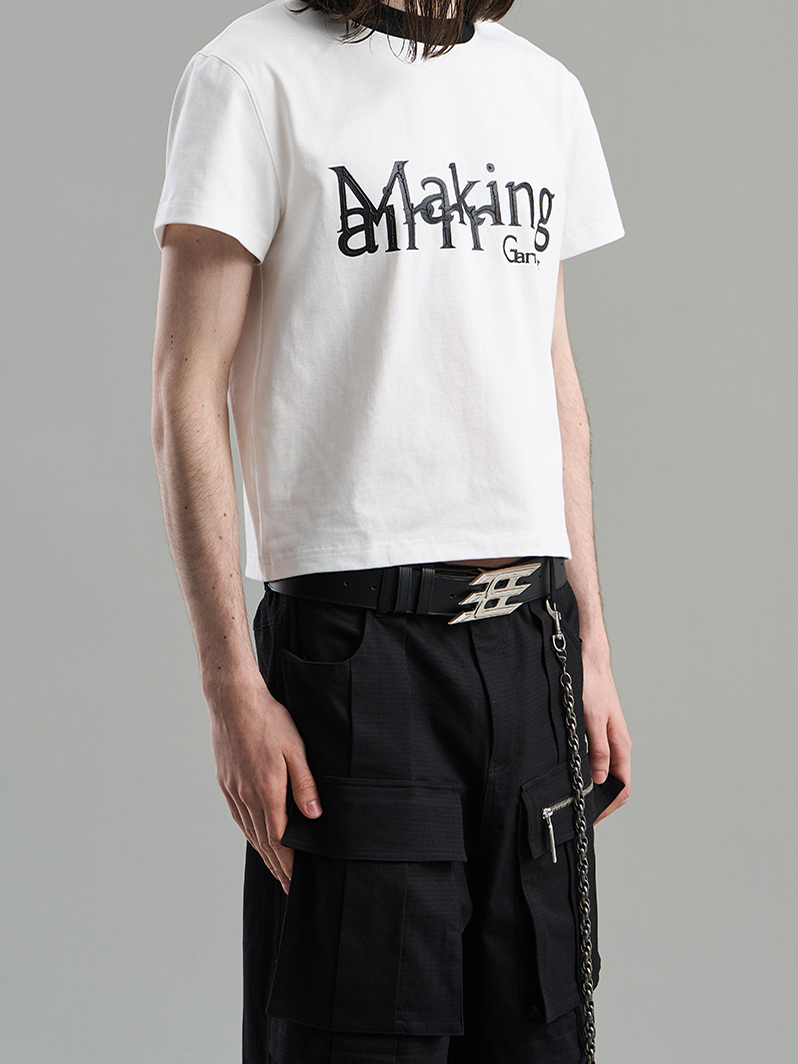 Chic Contrast Casual Print-T-Shirt