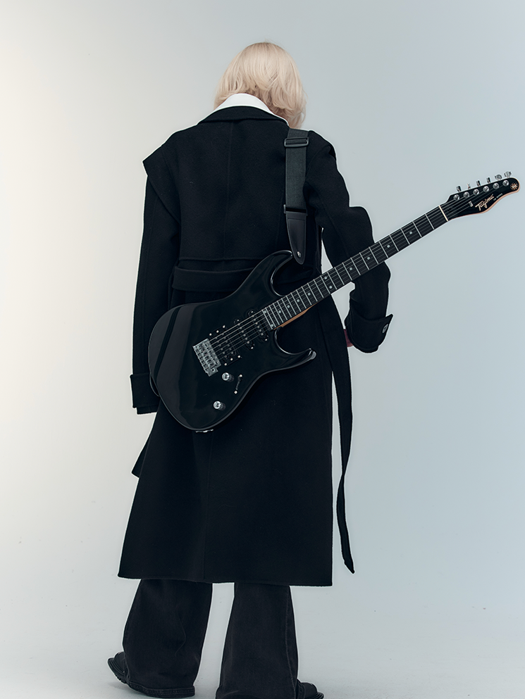 하이엔드 울 니치 버튼 쿨 롱 코트