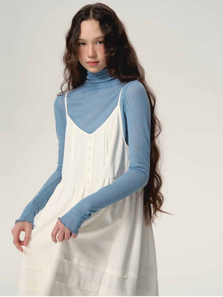 Lace Tiered Natural Simple Layered Camisole-One-Piece