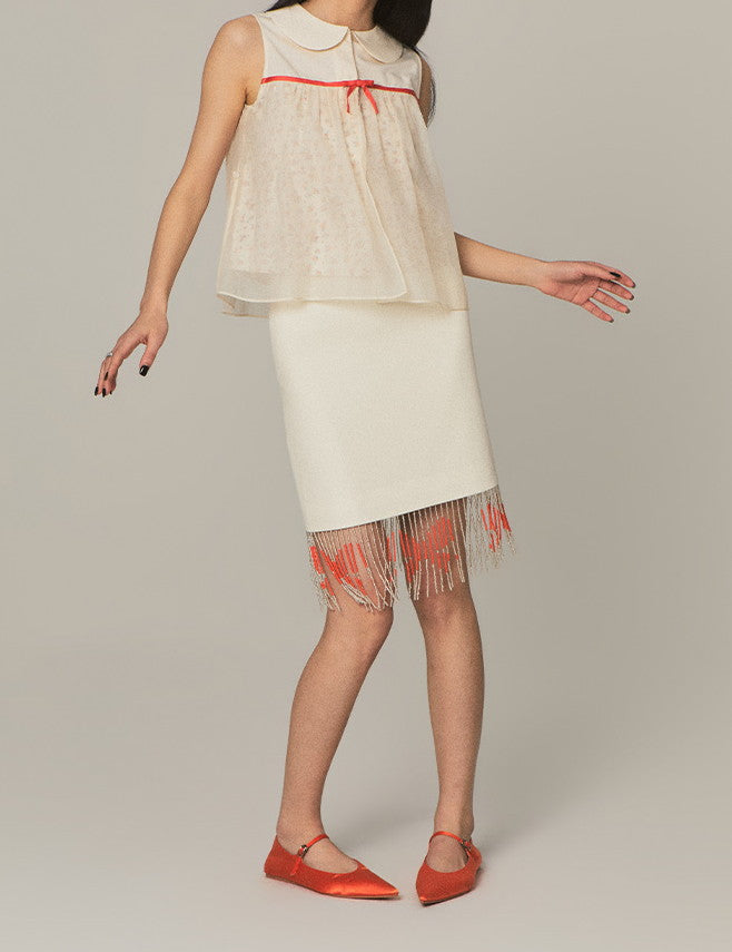 Tassel Nichi Elegant Plain Fringe Skirt