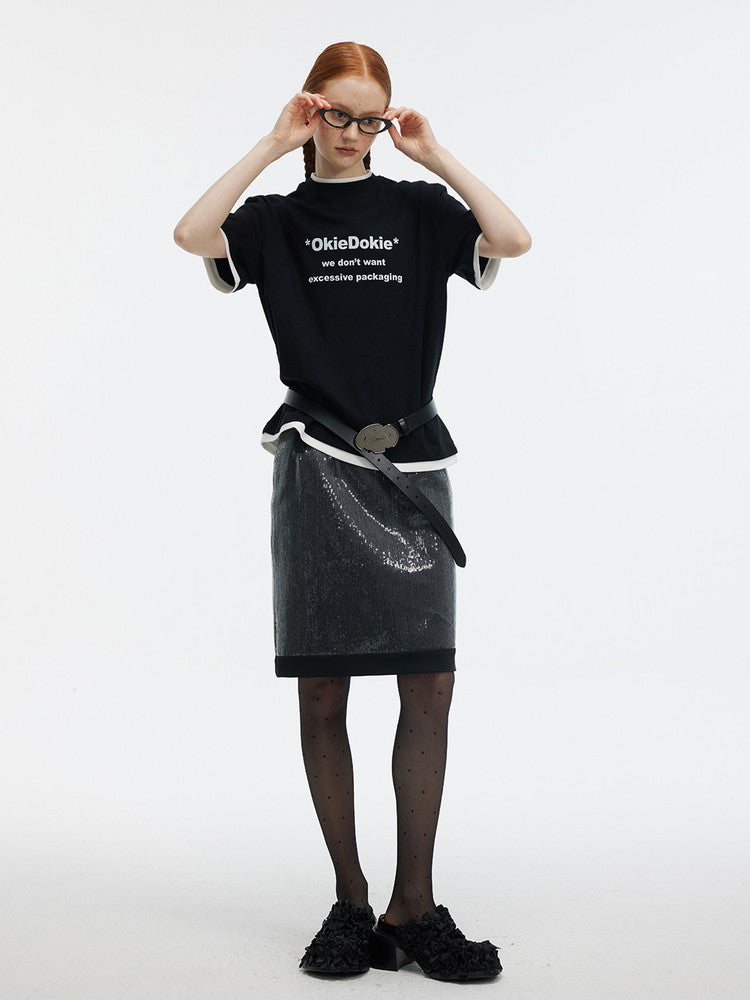 Sequins Luxury Nichi Middle Skirt