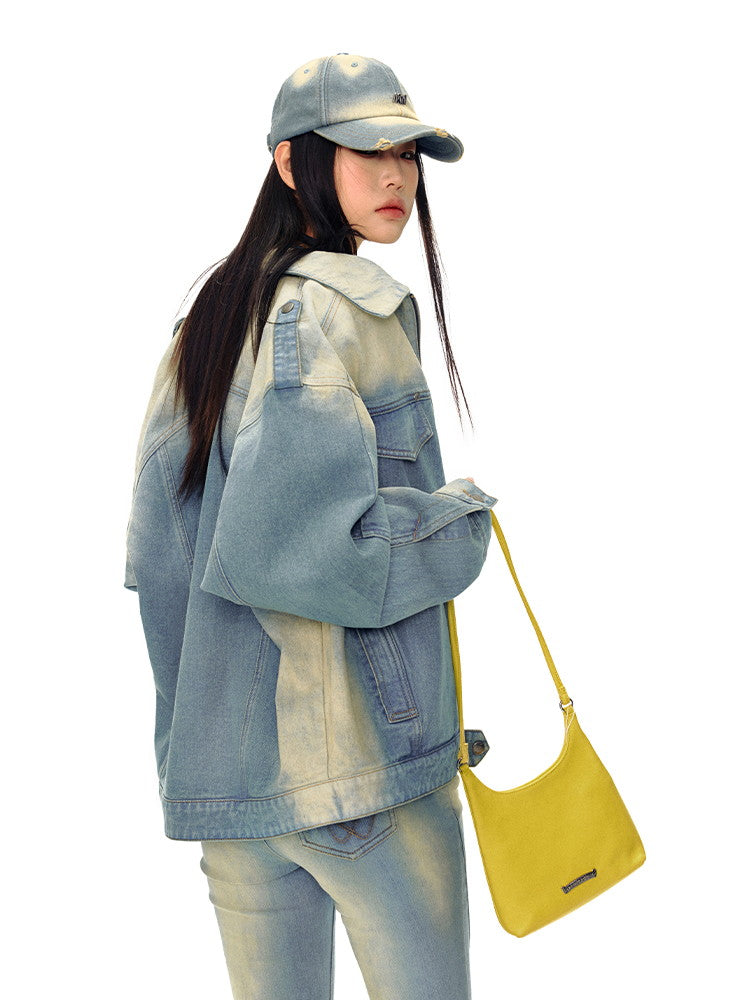 오버 사이즈 워시 드 캐주얼 드롭 어깨에 드레임-재킷