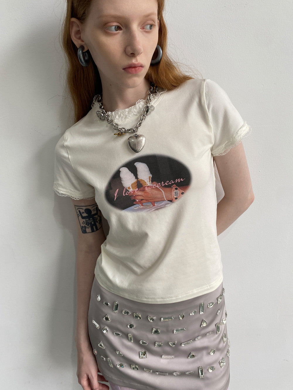 Casual einfaches Retro-Print-Shirt