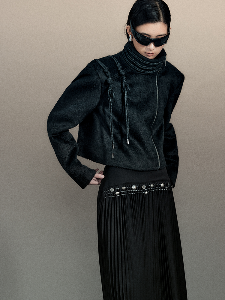 Nichi Rope Stand-Collar Wool High-End Jacket