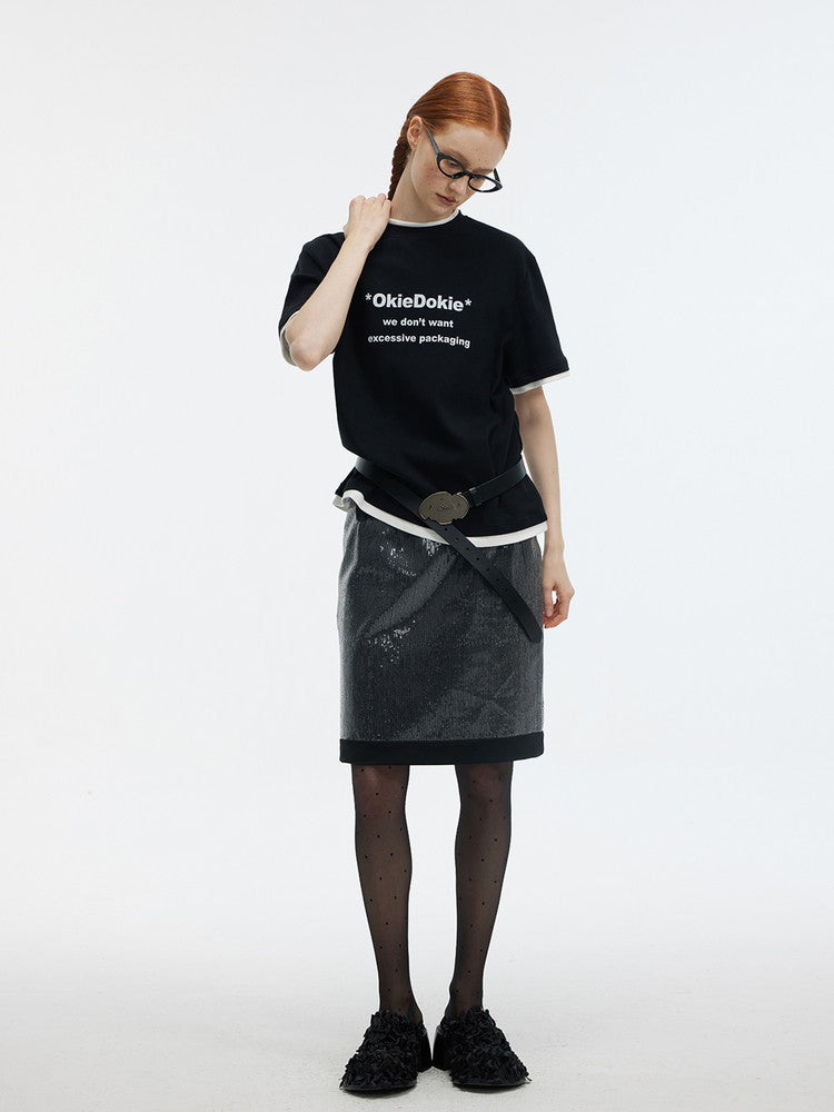 Sequins Luxury Nichi Middle Skirt