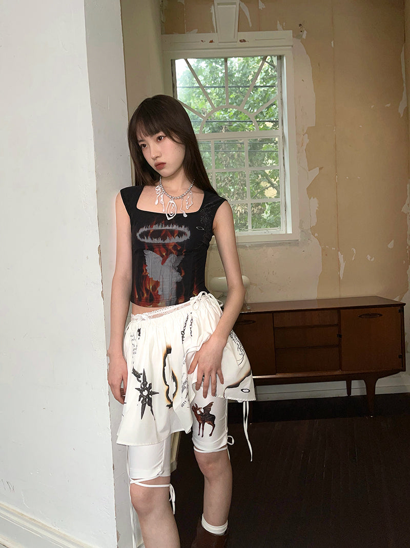 Fire Angel Back-Open Sleeveless Tops