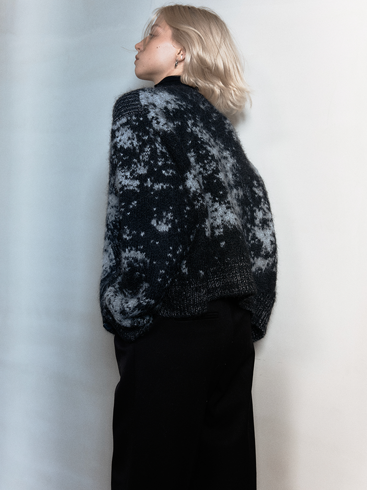 Retro Bi-Color Oversize Strick Cardigan