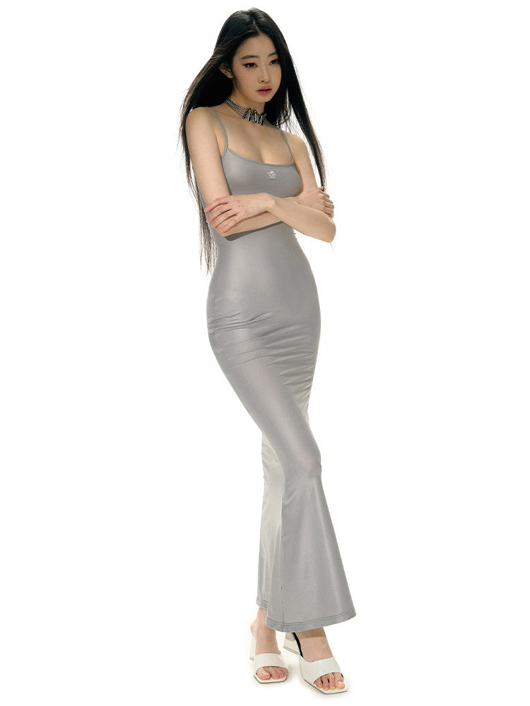 Glatte, enge, körperbewusste sexy Meerjungfrau Langes Camisol-ein-Stück