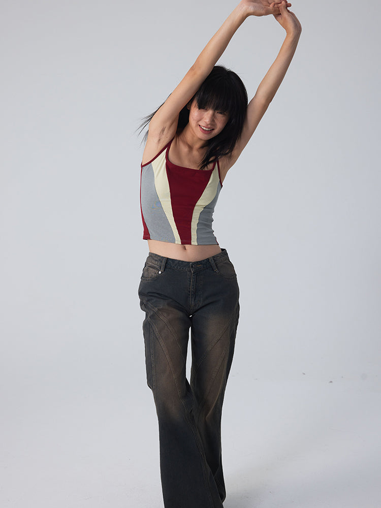 지퍼 슬림 스트레치 짧은 간단한 갈비뼈