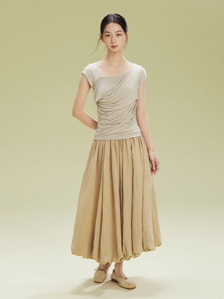 Drape Square-Neck Elegant Thin Plain Cutsew