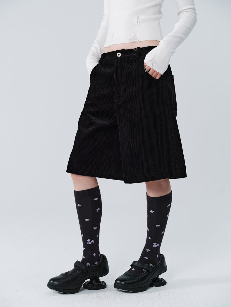 Girly Flower Knit High-Socks