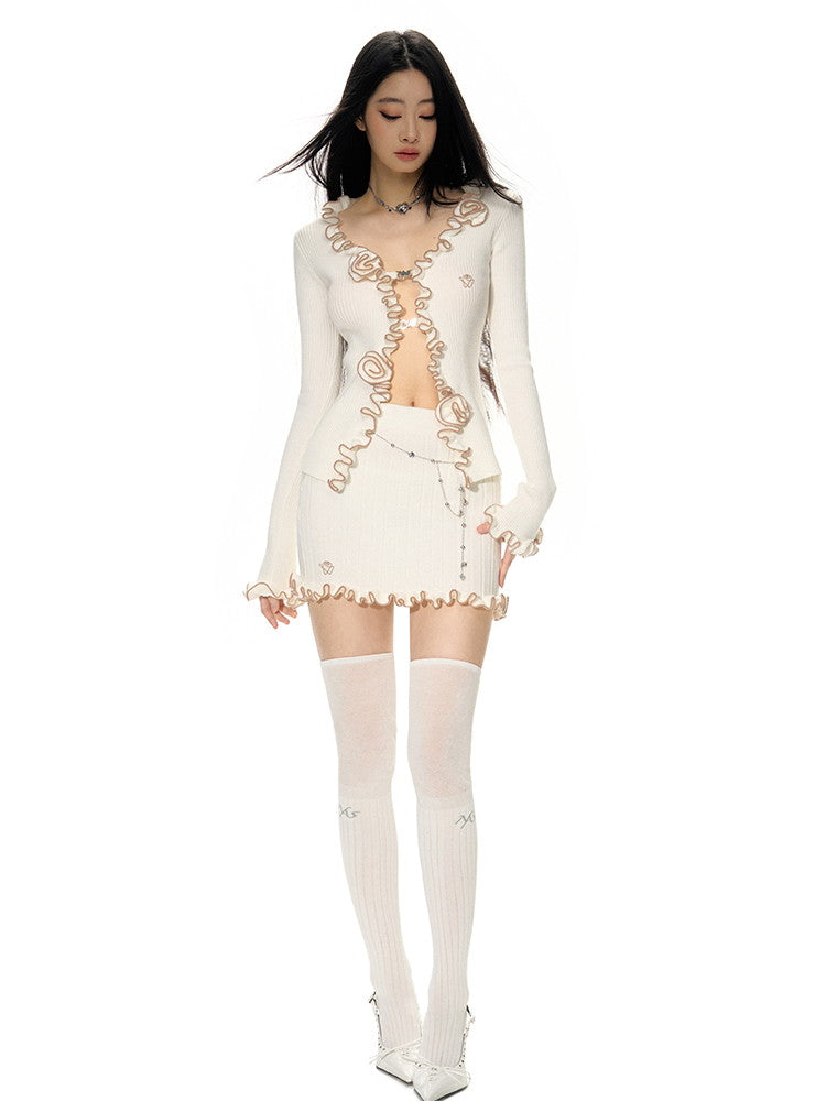 Mellow Rose Bi-Color Retro Retro Frill Tops & Jirt
