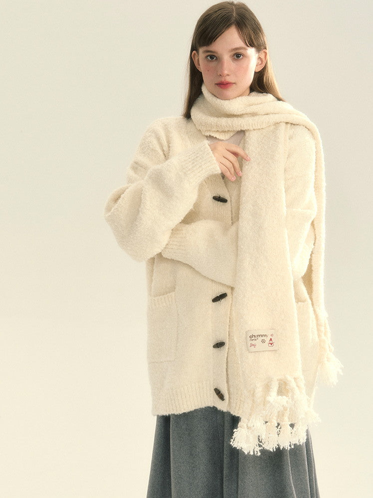 V-Neck Oversize Knit Long Cardigan