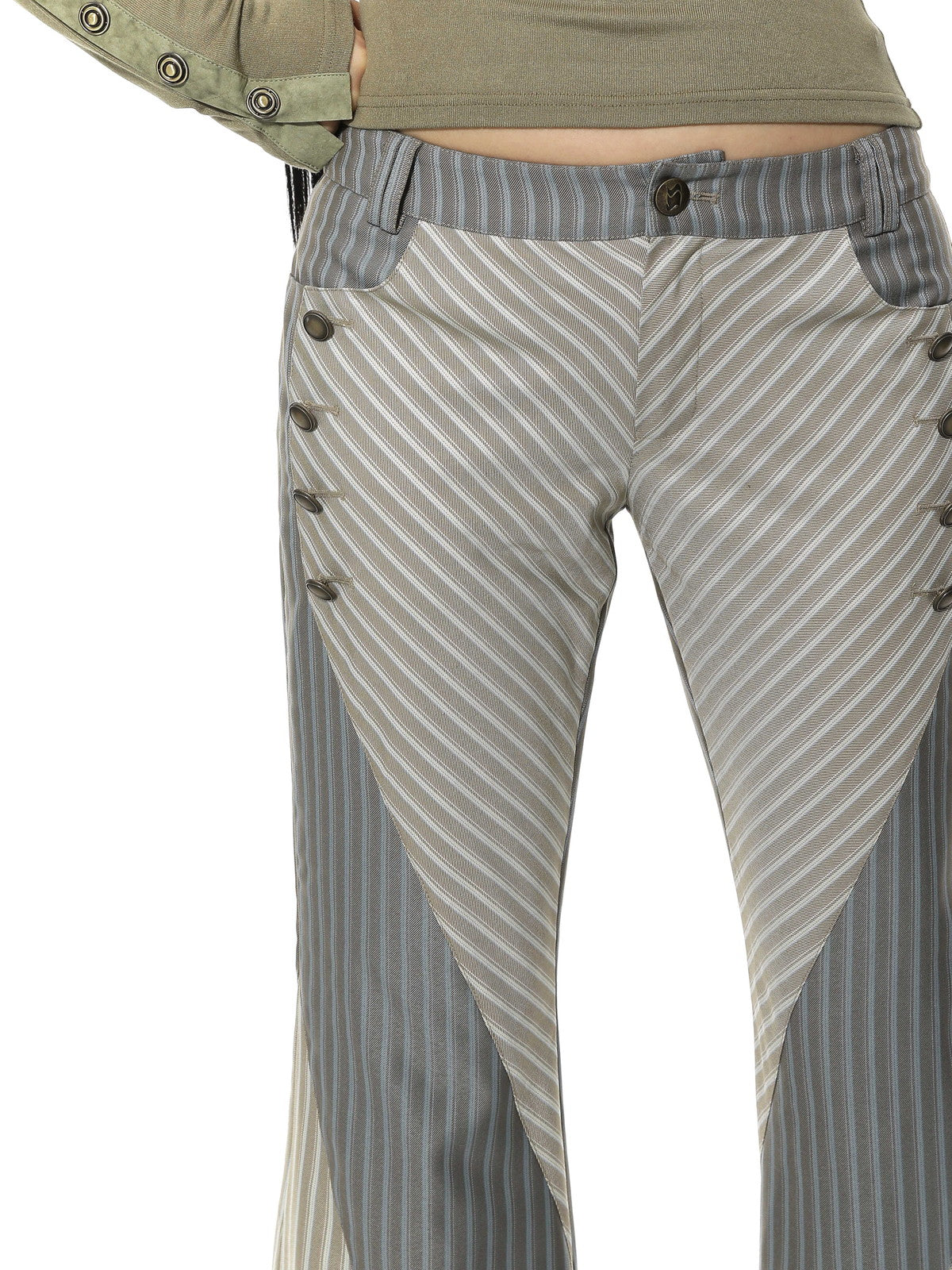 Stripe Unique Flare Wide Nichi Pants
