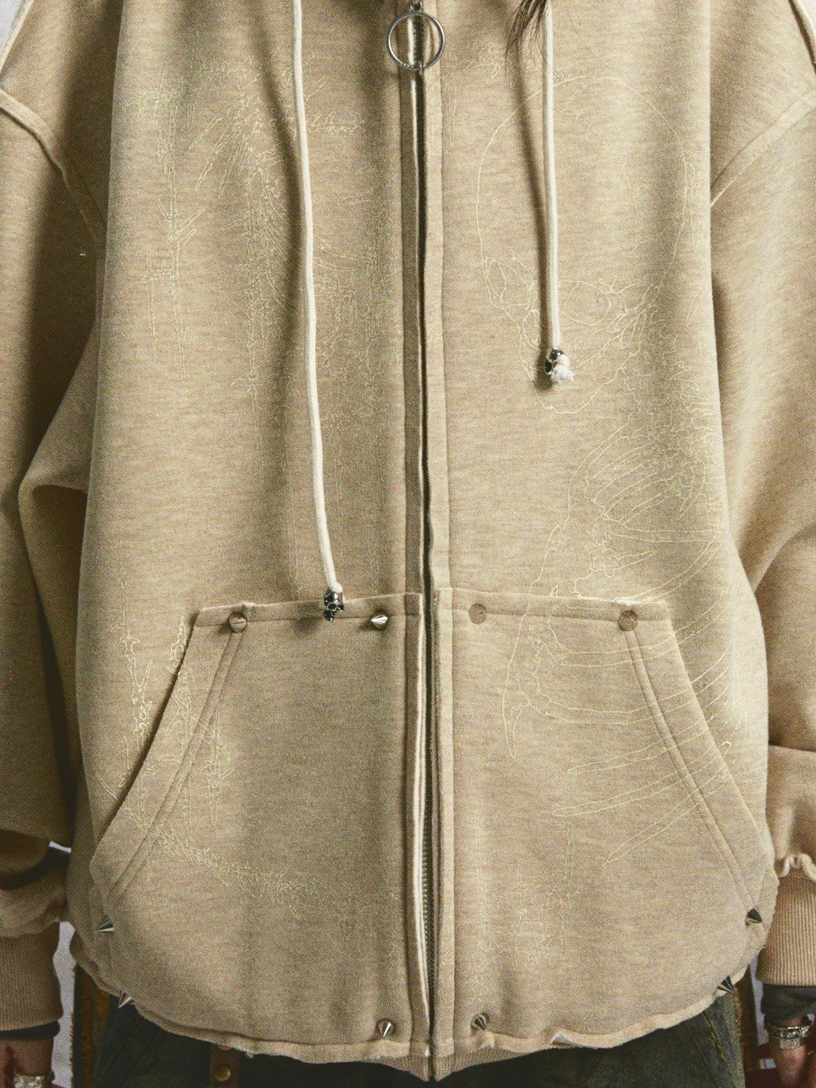 Hoodie Sweat Retro Balloon-Sleeve Oversize Parka