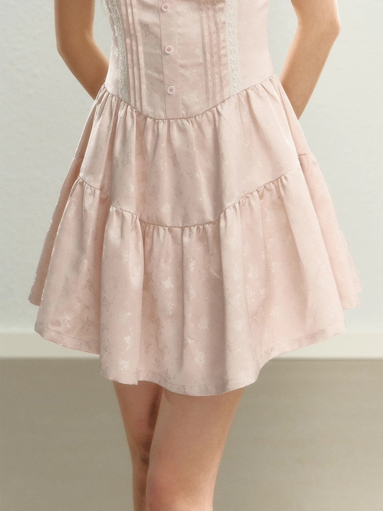 Lace Tiered Camisole Feminine Tight Dress