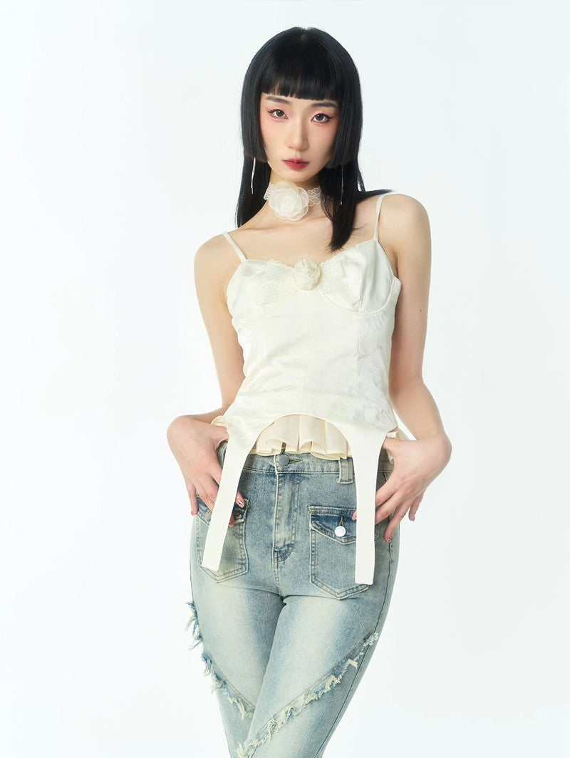 Sexy Spitze Rosenblume Iiner Camisole Bustier