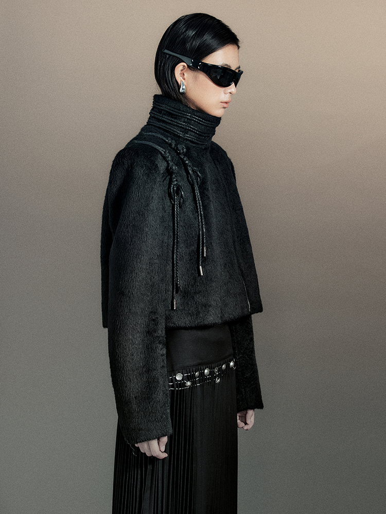 Nichi Rope Stand-Collar Wool High-End Jacket