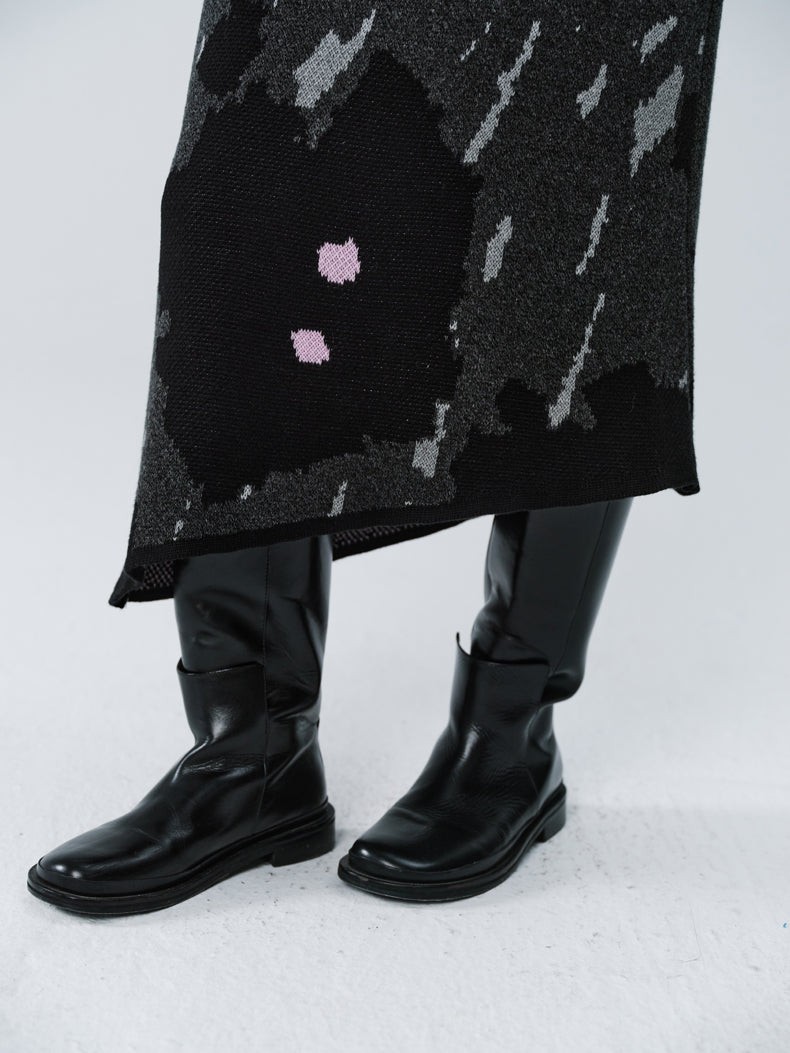 Strickspeckte Asymmetrie-Retro-Weste & Langstrecke