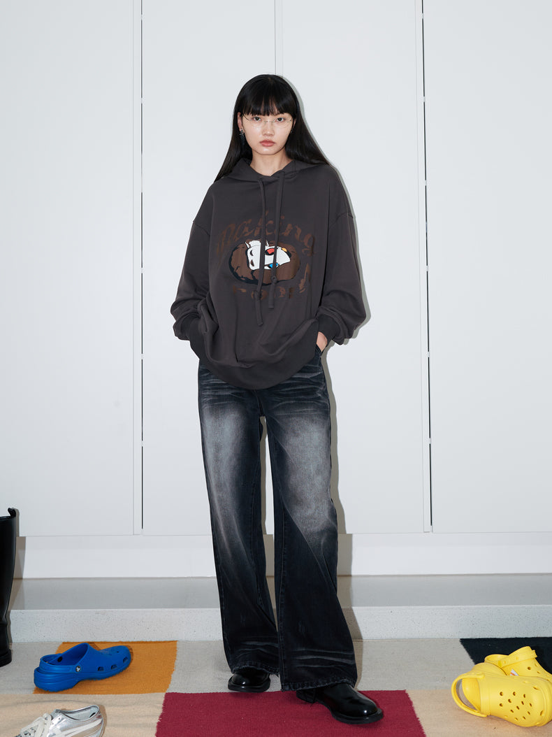 까마귀 캐주얼 대형 땀 파카