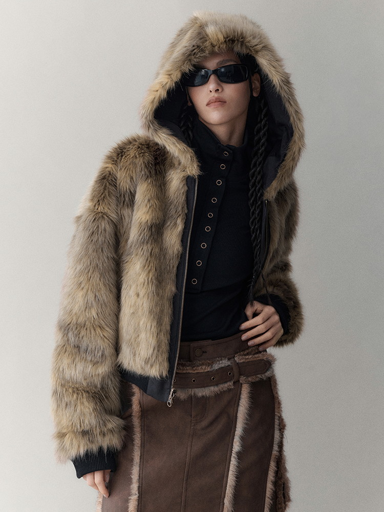 Reversible Luxury Fluffily Hoodie High-End Fur-Jacket – ARCANA ARCHIVE