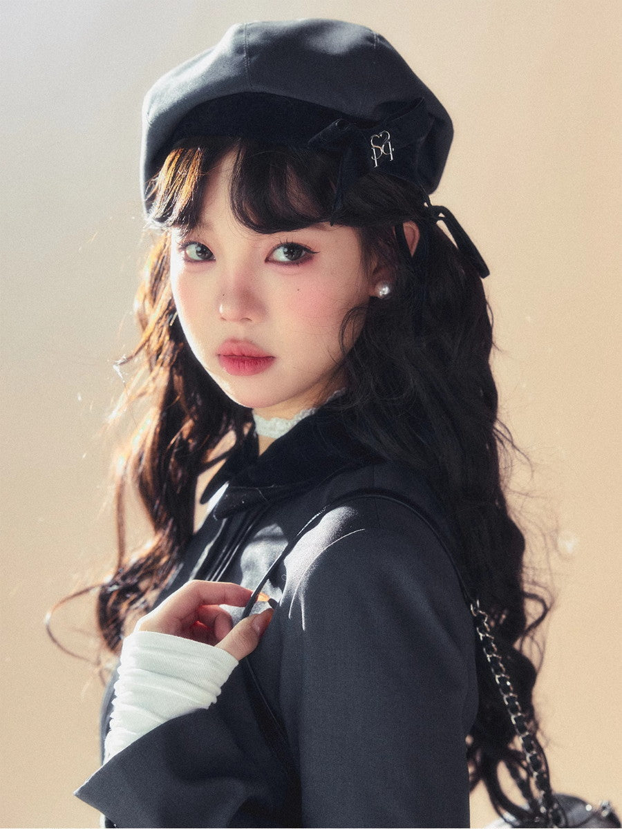 Lace Set-Up Velvet Chic Suit Jacket&Mini-Skirt