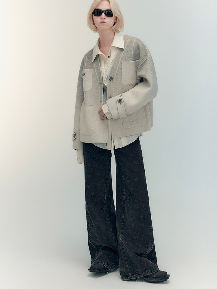 Nichi Wool Patchwork modischer Kurzschicht