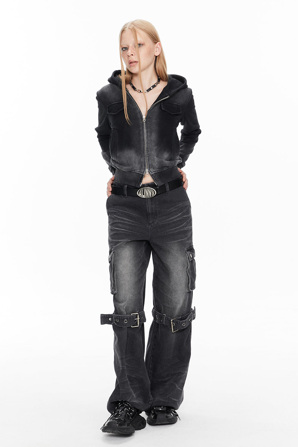 데님 페이디드 빈티지 캐주얼 블루종 & 파카 & 스커트