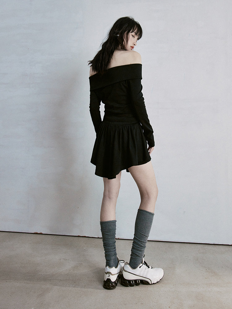 Couppe de pouce à épaules éteintes Slim Cutsew & Mini-Skirt