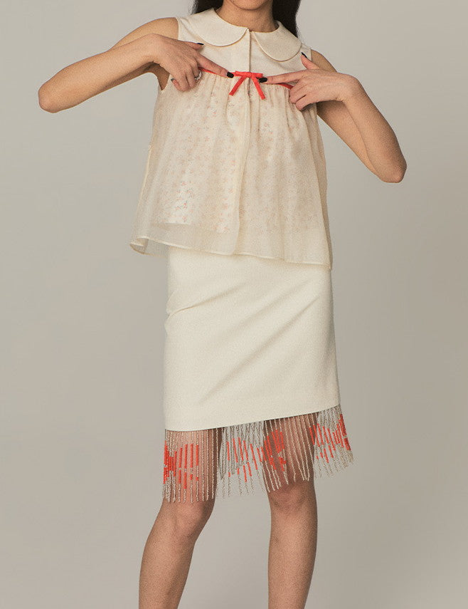 Tassel Nichi Elegant Plain Fringe Skirt