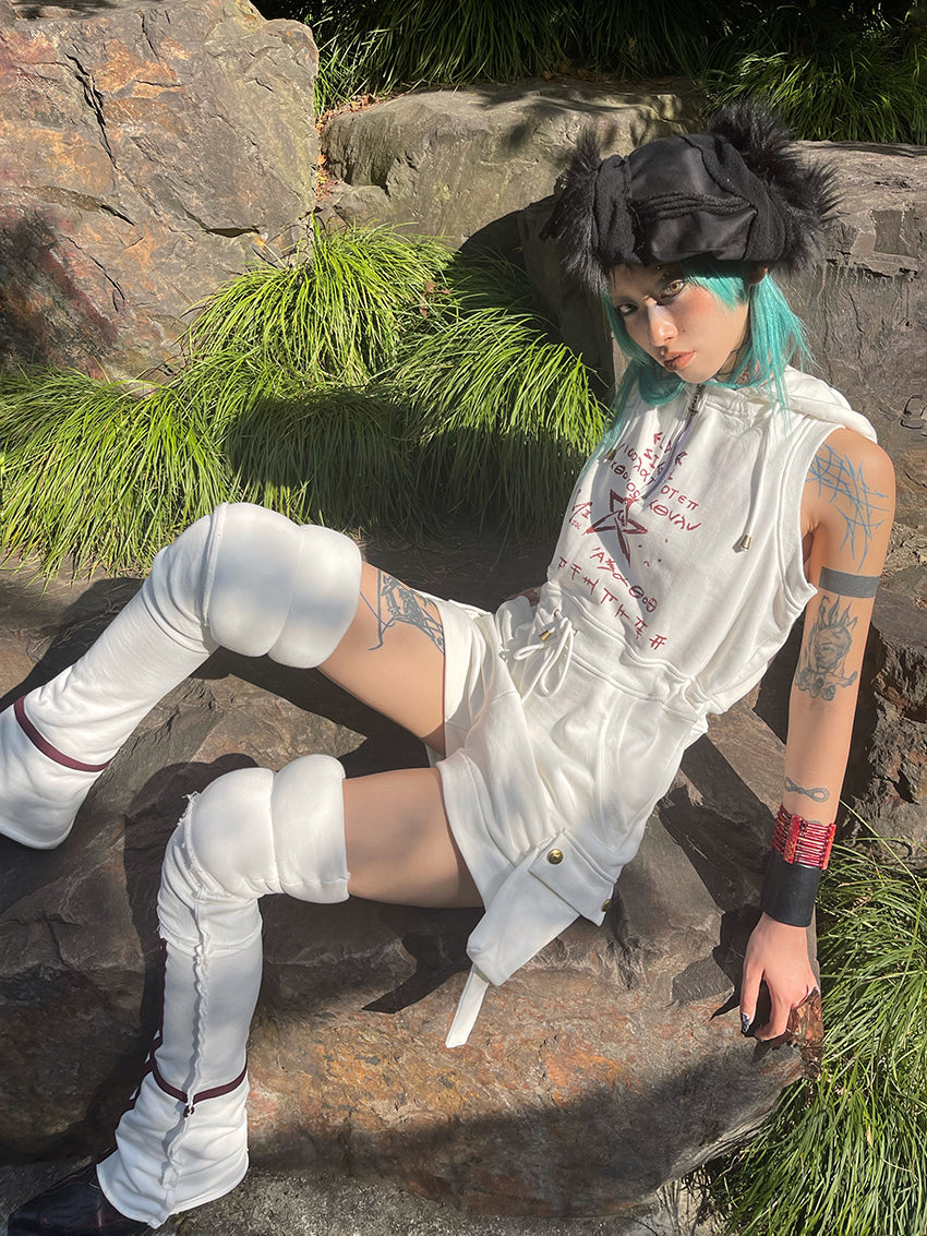 짧은 바지 까마귀 zip 드로 스트링 캐주얼 AII-in-one