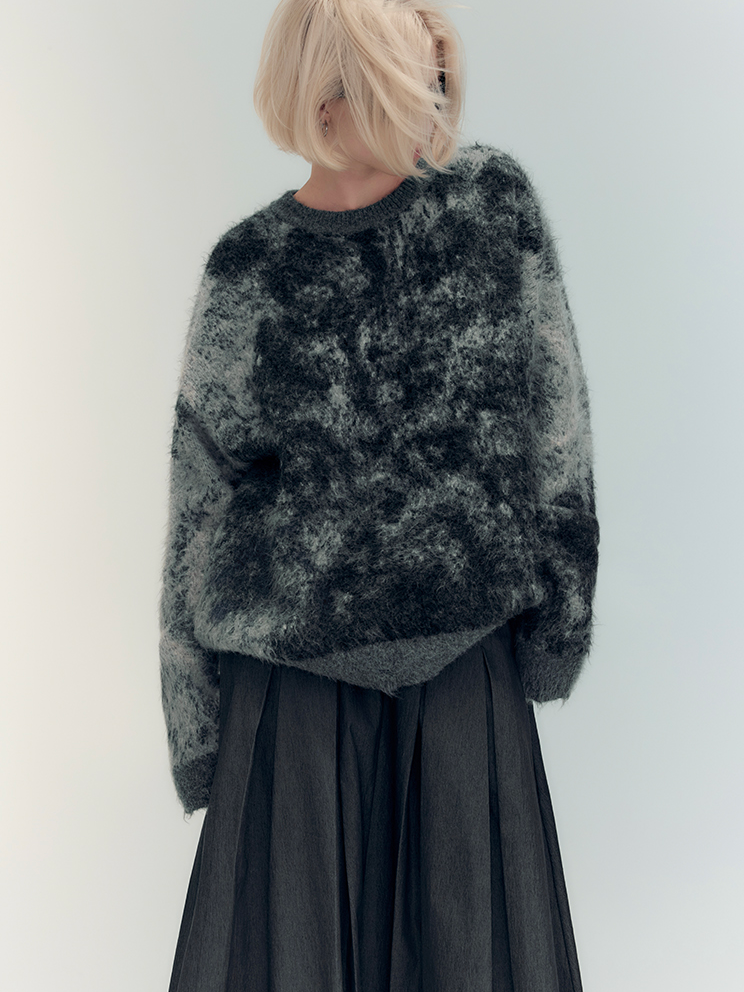 Tie-Dye-Crew-Hals Retro Oversize Strick