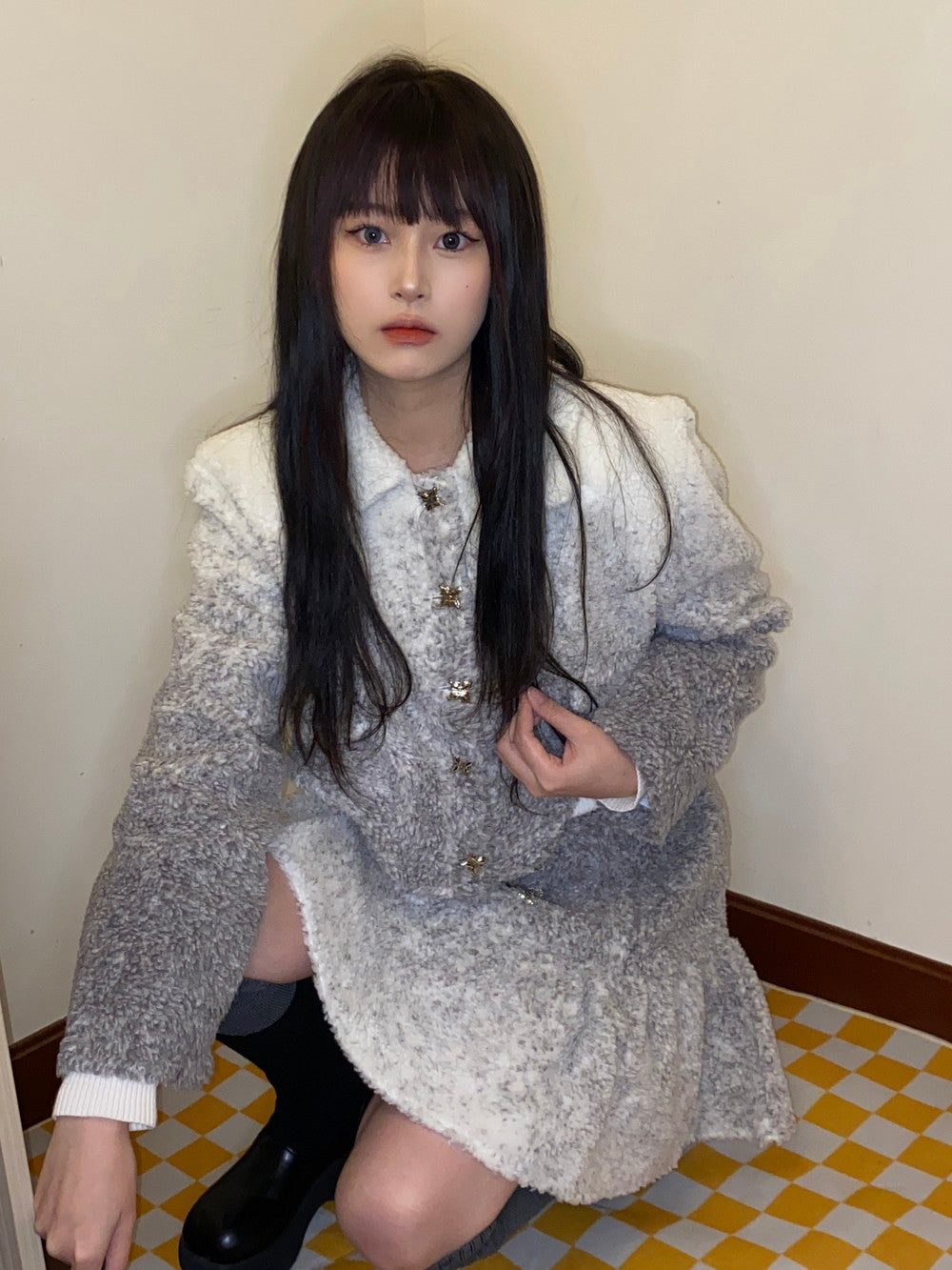 Boa Gradation Chic Unique Set-Up Winter Nichi-Tops&Mini-Skirt