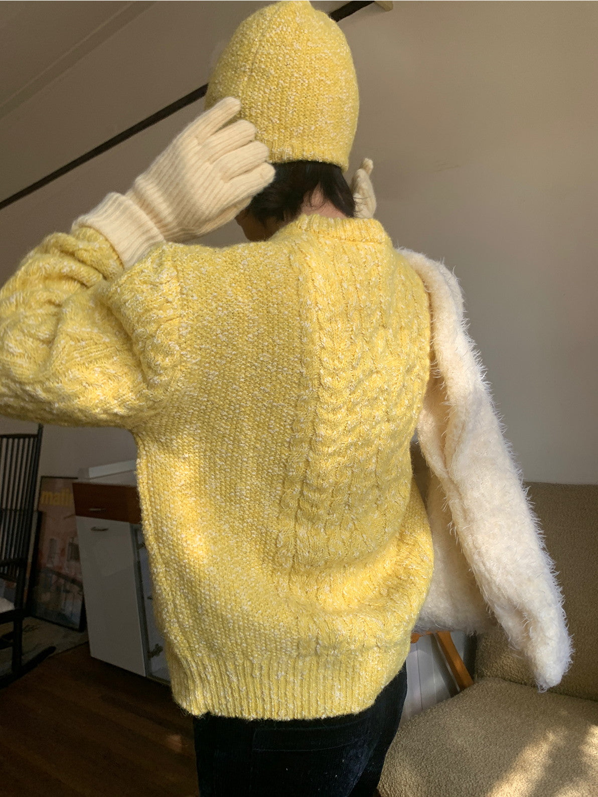 Cwer-Neck Vivid Vintage Simple Chic Cable-Knit