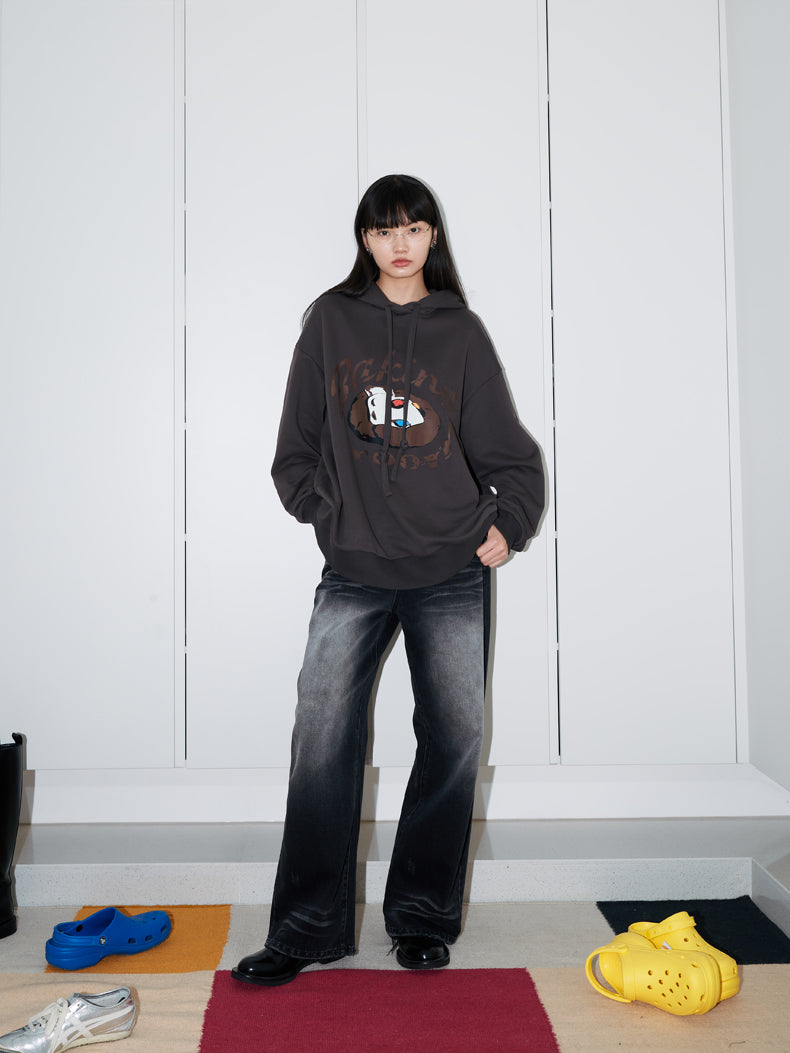 까마귀 캐주얼 대형 땀 파카