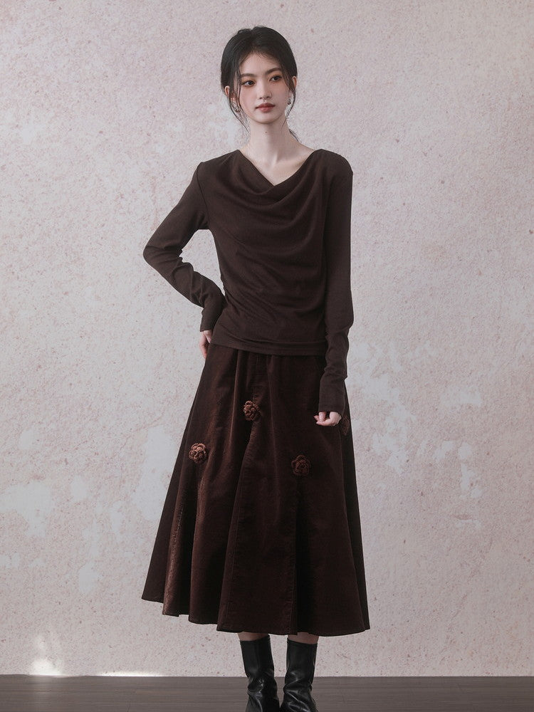 Drape Plain Simple Shape Cutsew