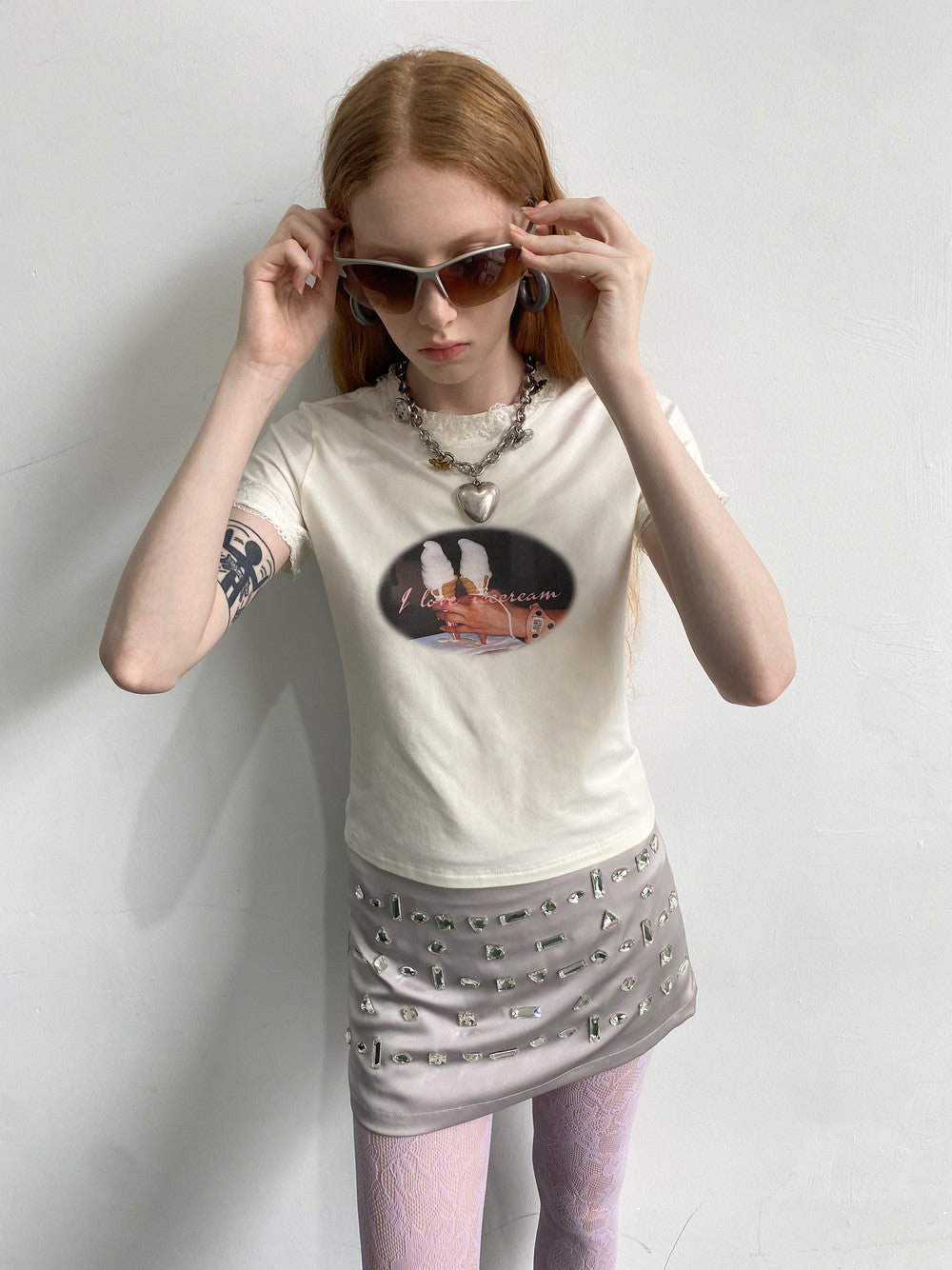 Casual einfaches Retro-Print-Shirt