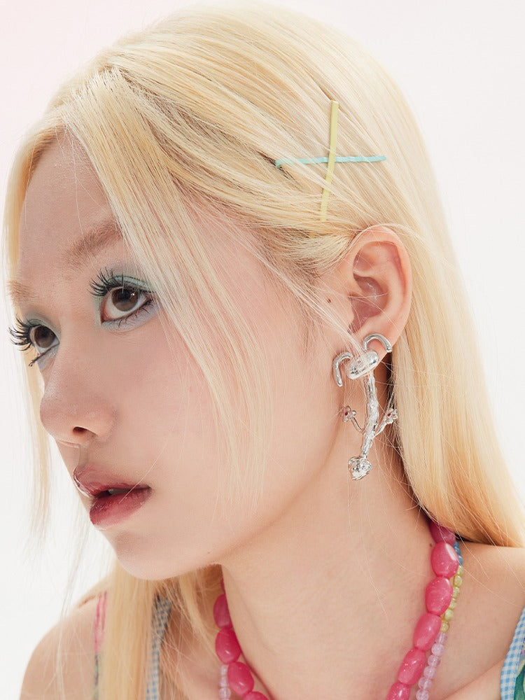 Rabbit Asymmetric Earrings & Pierce