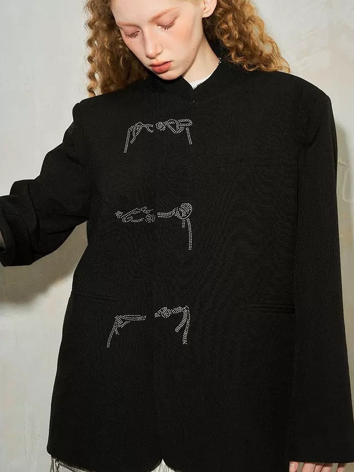 Chinese Style Oblique Placket Jacket