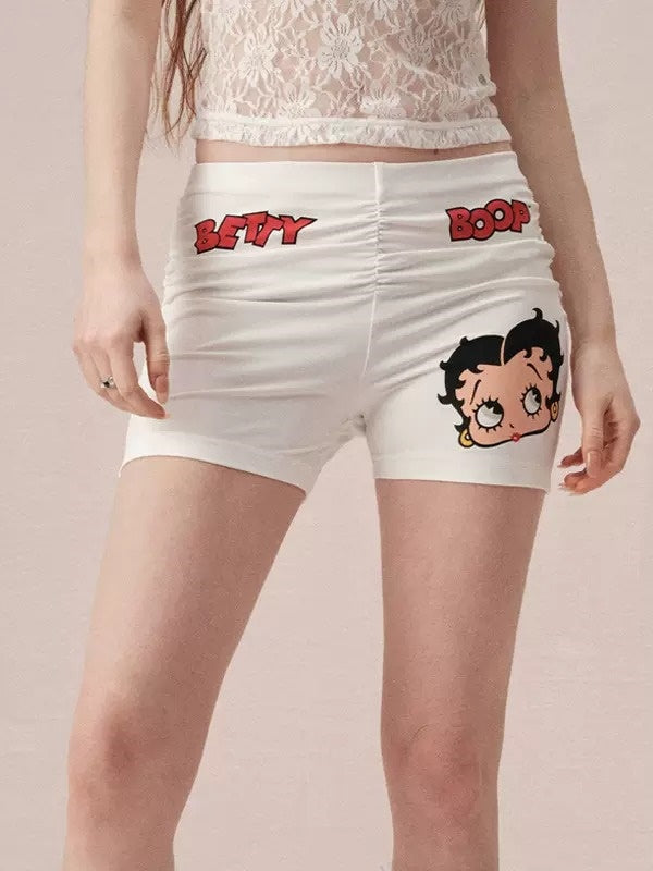 Lace Fake Two-piece Short-sleeved Top & Short Spats